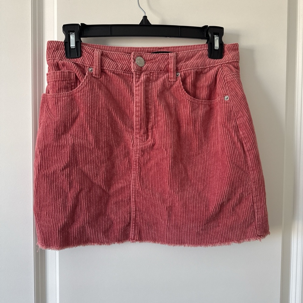 Forever 21 Coral Corduroy Mini Skirt